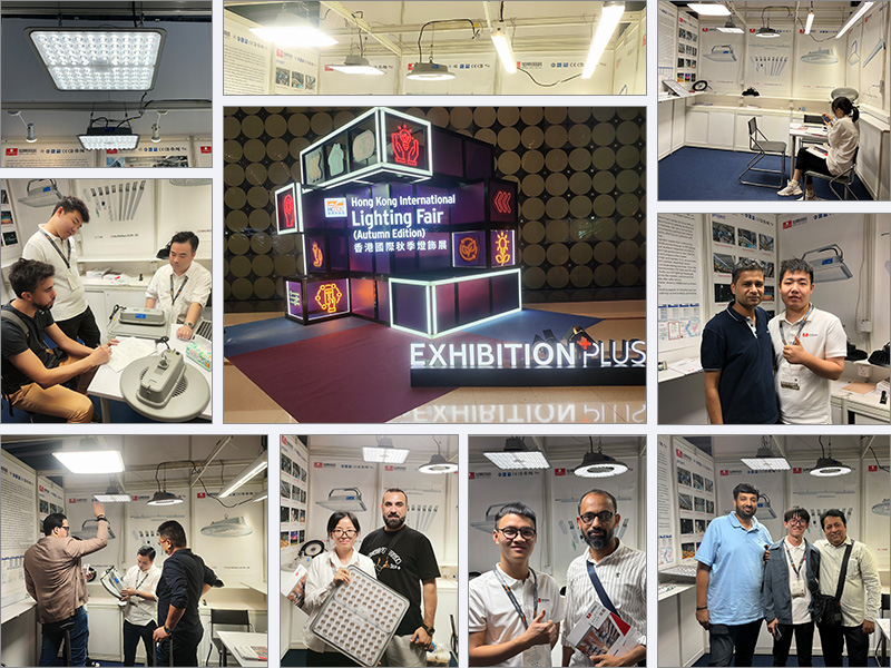 SEEKINGLED booth at Hong Kong International Lighting Fair 2024 showing linear trunking systems